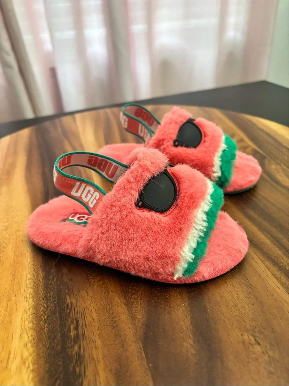 UGG Toddler Girl Watermelon Pink Sunglasses Slippers